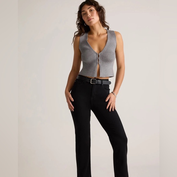 NWT Quince Black Bella Stretch Straight Jeans Size 29 - Picture 8 of 16